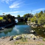 River flowing under a bridge in St. Anthony