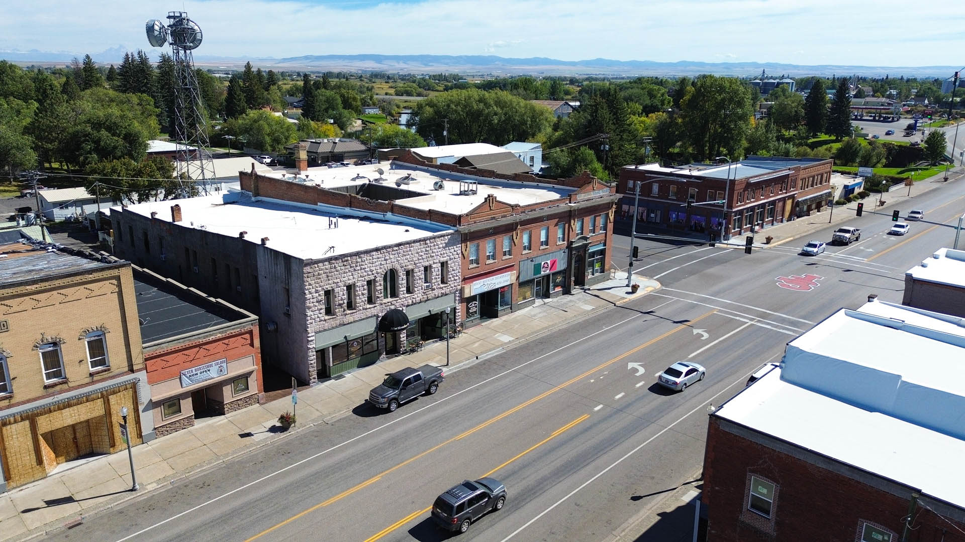 Aerial view of Main Street in St. Anthony