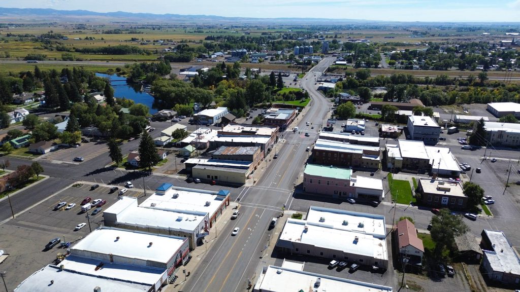 Aerial view of downtown St. Anthony